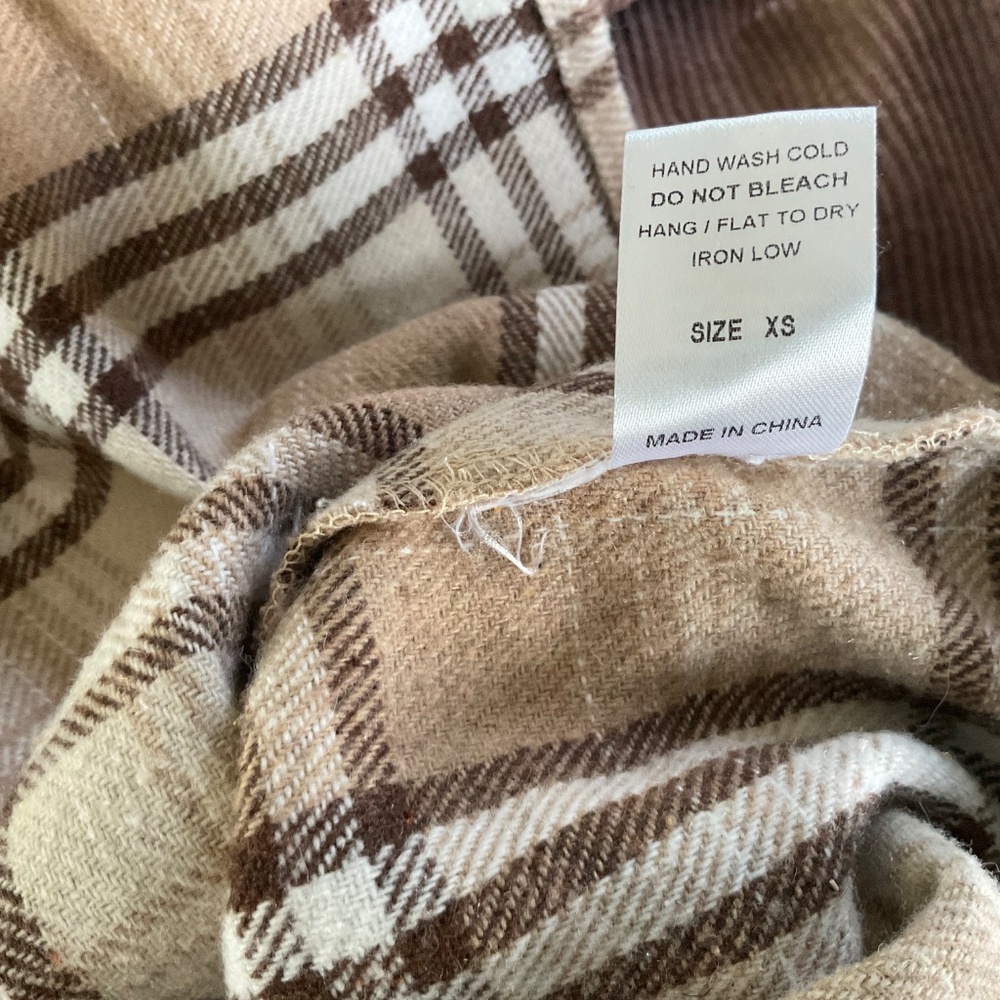 Altar’d State Redford Brown Plaid Shacket Oversized Baggy Flannel - Picture 4 of 8